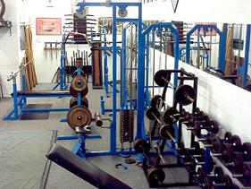 The Gym area in the Hombu Dojo. The emphasis is on cardio-vascular training and strength development rather than body-building