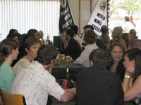 The Black Belts mingled with newer members